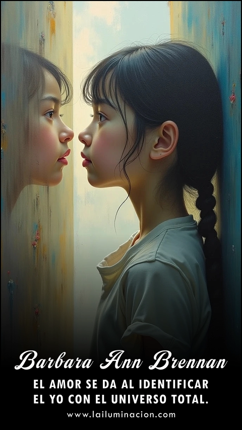 Imagen de la frase: El amor se da al identificar el yo con el universo total. Imagen de la frase: El amor se da al identificar el yo con el universo total.