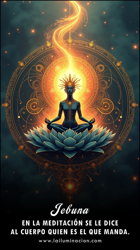Imagen de la frase: En la meditación se le dice al cuerpo quien es el que manda. Imagen de la frase: En la meditación se le dice al cuerpo quien es el que manda.