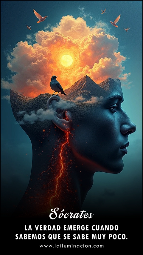 Imagen de la frase: La verdad emerge cuando sabemos que se sabe muy poco. Imagen de la frase: La verdad emerge cuando sabemos que se sabe muy poco.