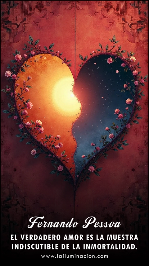 Imagen de la frase: El verdadero amor es la muestra indiscutible de la inmortalidad. Imagen de la frase: El verdadero amor es la muestra indiscutible de la inmortalidad.