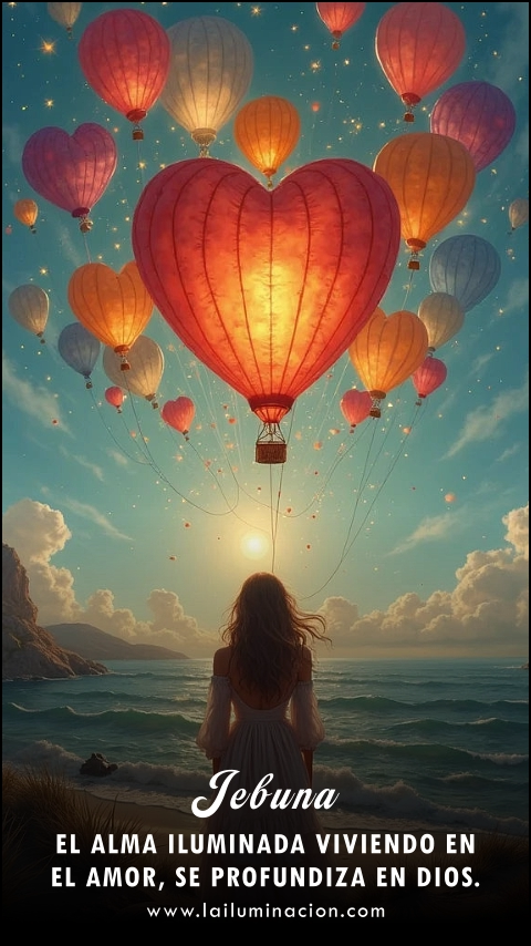 Imagen de la frase: El alma iluminada viviendo en el amor, se profundiza en Dios. Imagen de la frase: El alma iluminada viviendo en el amor, se profundiza en Dios.