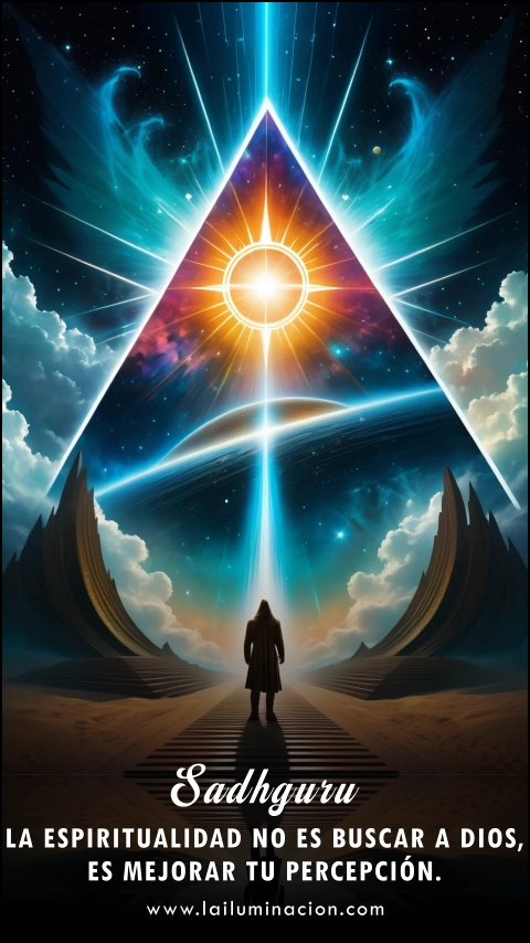Imagen de la frase: La espiritualidad no es buscar a Dios, es mejorar tu percepción. Imagen de la frase: La espiritualidad no es buscar a Dios, es mejorar tu percepción.