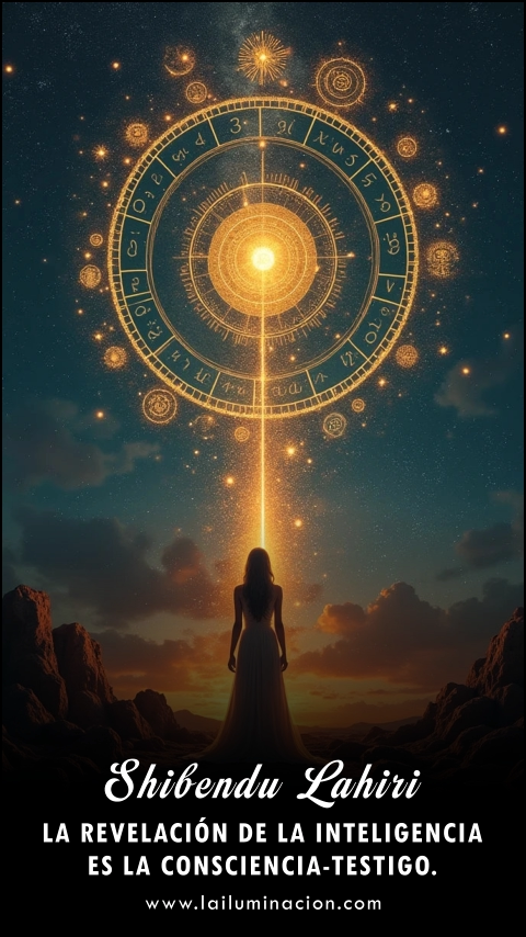 Imagen de la frase: La revelación de la inteligencia es la consciencia-testigo. Imagen de la frase: La revelación de la inteligencia es la consciencia-testigo.