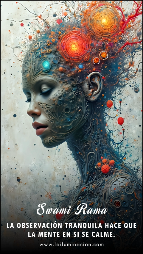 Imagen de la frase: La observación tranquila hace que la mente en si se calme. Imagen de la frase: La observación tranquila hace que la mente en si se calme.