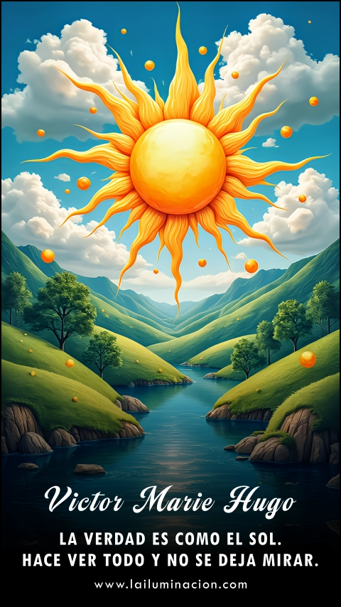 Imagen de la frase: La verdad es como el sol. Hace ver todo y no se deja mirar. Imagen de la frase: La verdad es como el sol. Hace ver todo y no se deja mirar.