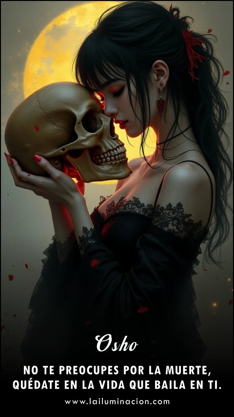Imagen de la frase: No te preocupes por la muerte, quédate en la vida que baila en ti. Imagen de la frase: No te preocupes por la muerte, quédate en la vida que baila en ti.