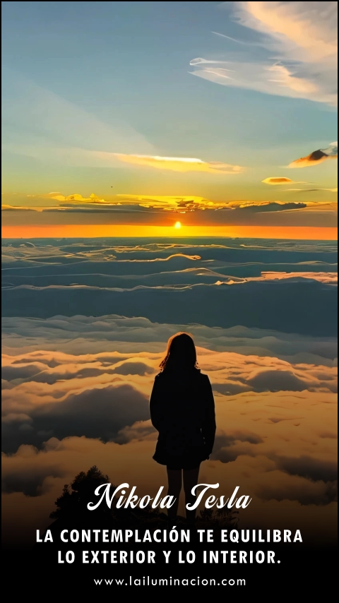 Imagen de la frase: La contemplación te equilibra lo exterior y lo interior. Imagen de la frase: La contemplación te equilibra lo exterior y lo interior.