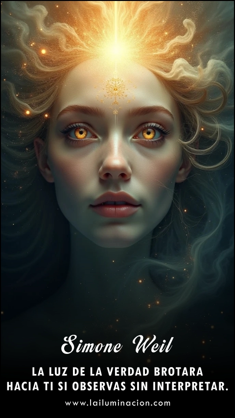Imagen de la frase: La luz de la verdad brotara hacia ti si observas sin interpretar. Imagen de la frase: La luz de la verdad brotara hacia ti si observas sin interpretar.