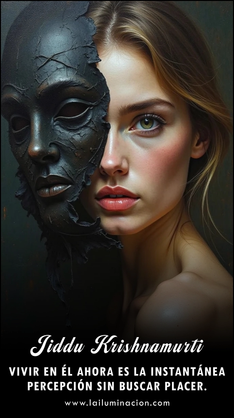 Imagen de la frase: Vivir en él ahora es la instantánea percepción sin buscar placer. Imagen de la frase: Vivir en él ahora es la instantánea percepción sin buscar placer.