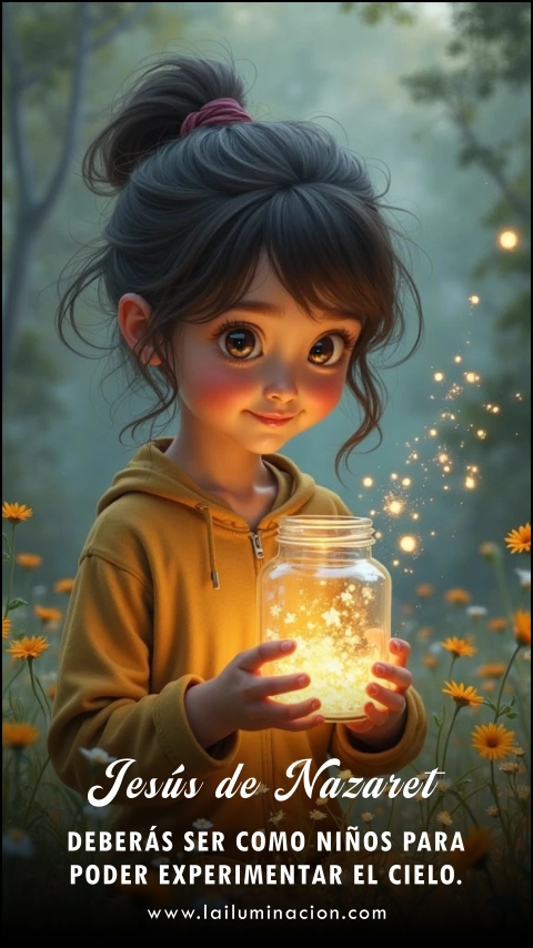 Imagen de la frase: Deberás ser como niños para poder experimentar el cielo. Imagen de la frase: Deberás ser como niños para poder experimentar el cielo.