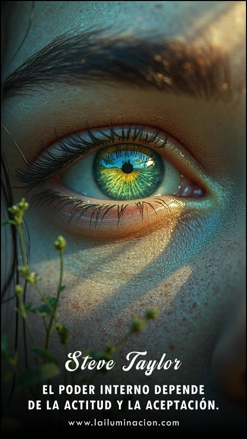 Imagen de la frase: El poder interno depende de la actitud y la aceptación. Imagen de la frase: El poder interno depende de la actitud y la aceptación.