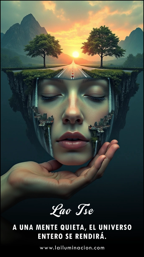 Imagen de la frase: A una mente quieta, el universo entero se rendirá. Imagen de la frase: A una mente quieta, el universo entero se rendirá.