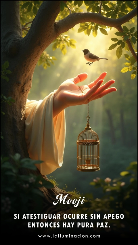 Imagen de la frase: Si atestiguar ocurre sin apego entonces hay pura paz. Imagen de la frase: Si atestiguar ocurre sin apego entonces hay pura paz.