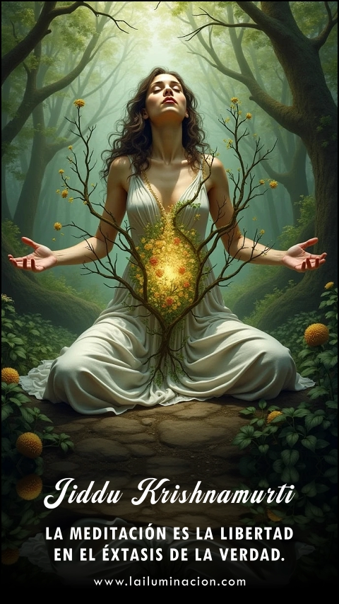 Imagen de la frase: La meditación es la libertad en el éxtasis de la verdad. Imagen de la frase: La meditación es la libertad en el éxtasis de la verdad.