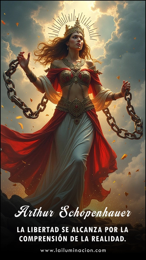 Imagen de la frase: La libertad se alcanza por la comprensión de la realidad. Imagen de la frase: La libertad se alcanza por la comprensión de la realidad.