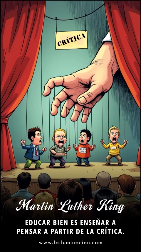 Imagen de la frase: Educar bien es enseñar a pensar a partir de la crítica. Imagen de la frase: Educar bien es enseñar a pensar a partir de la crítica.