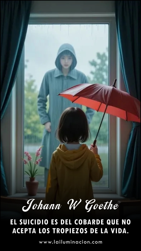 Imagen de la frase: El suicidio es del cobarde que no acepta los tropiezos de la vida. Imagen de la frase: El suicidio es del cobarde que no acepta los tropiezos de la vida.