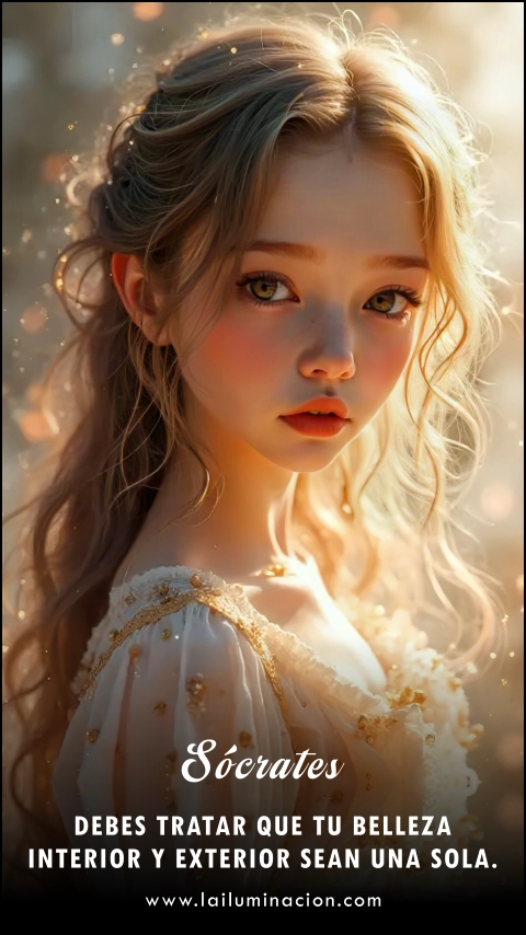 Imagen de la frase: Debes tratar que tu belleza interior y exterior sean una sola. Imagen de la frase: Debes tratar que tu belleza interior y exterior sean una sola.