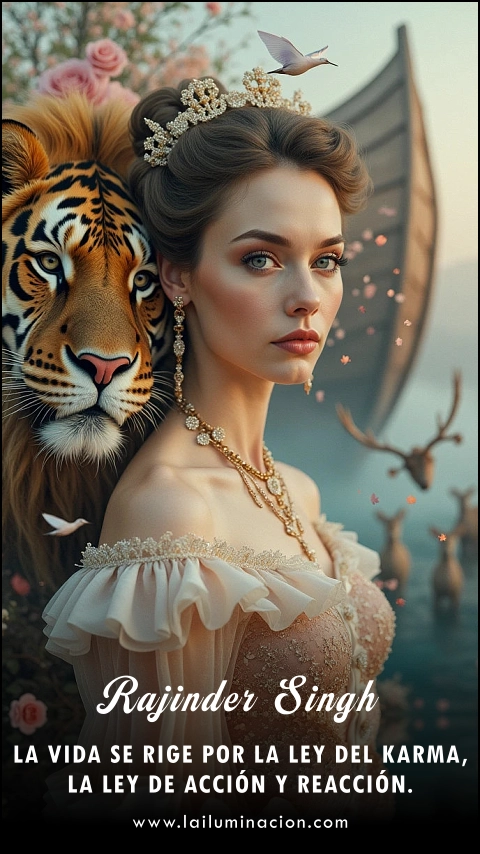 Imagen de la frase: La vida se rige por la ley del karma, la ley de acción y reacción. Imagen de la frase: La vida se rige por la ley del karma, la ley de acción y reacción.