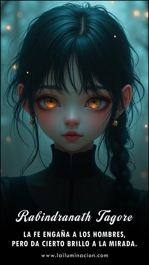 Imagen de la frase: La fe engaña a los hombres, pero da cierto brillo a la mirada. Imagen de la frase: La fe engaña a los hombres, pero da cierto brillo a la mirada.