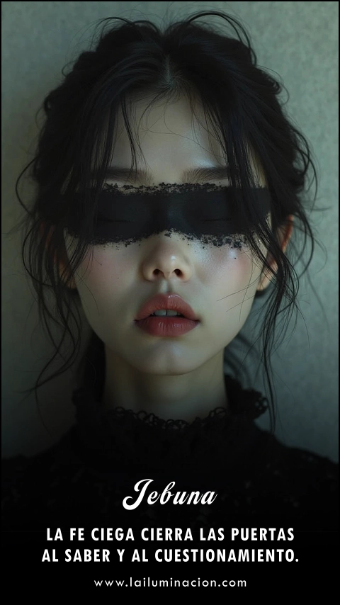 Imagen de la frase: La fe ciega cierra las puertas al saber y al cuestionamiento. Imagen de la frase: La fe ciega cierra las puertas al saber y al cuestionamiento.