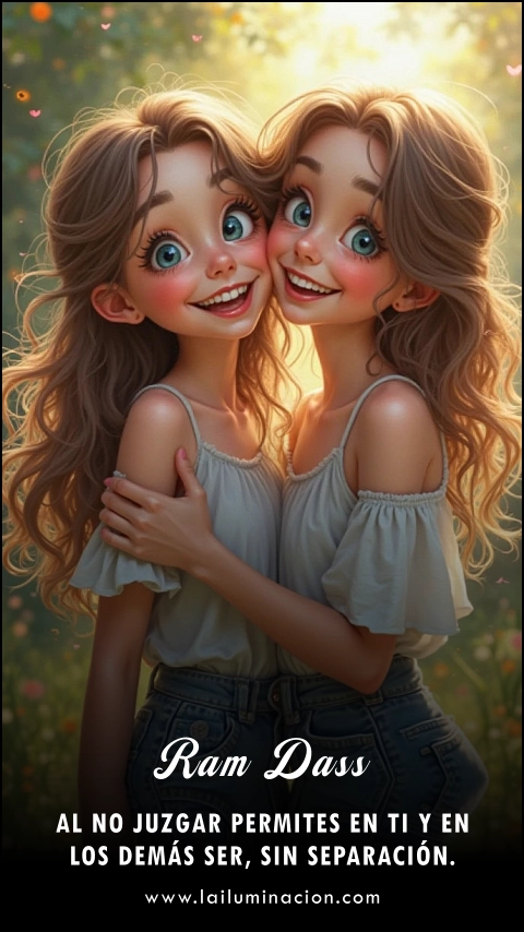 Imagen de la frase: Al no juzgar permites en ti y en los demás ser, sin separación. Imagen de la frase: Al no juzgar permites en ti y en los demás ser, sin separación.