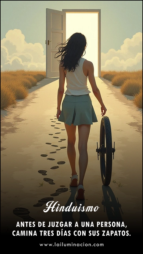 Imagen de la frase: Antes de juzgar a una persona, camina tres días con sus zapatos. Imagen de la frase: Antes de juzgar a una persona, camina tres días con sus zapatos.