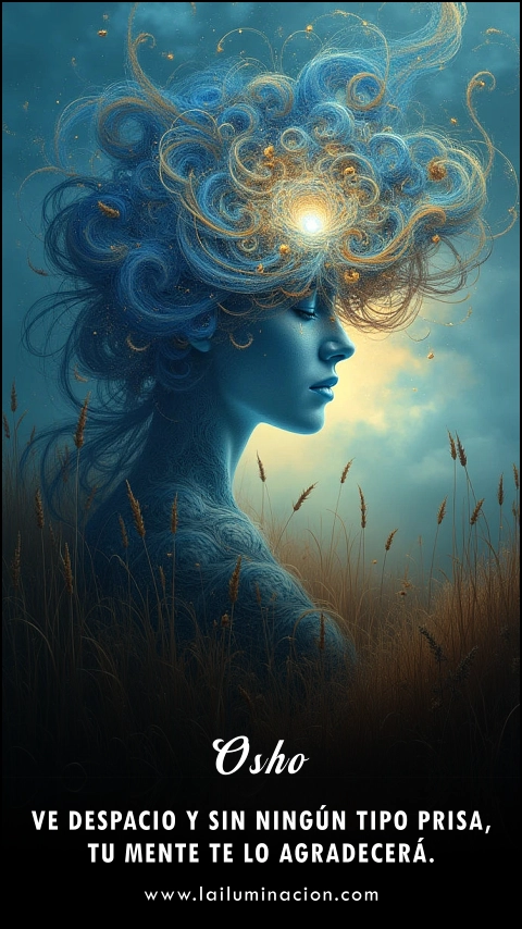 Imagen de la frase: Ve despacio y sin ningún tipo prisa, tu mente te lo agradecerá. Imagen de la frase: Ve despacio y sin ningún tipo prisa, tu mente te lo agradecerá.