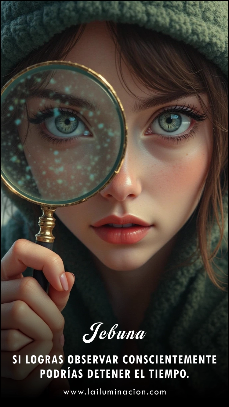 «Si logras observar conscientemente podrías detener el tiempo.» Frase de Jebuna «Si logras observar conscientemente podrías detener el tiempo.» Frase de Jebuna