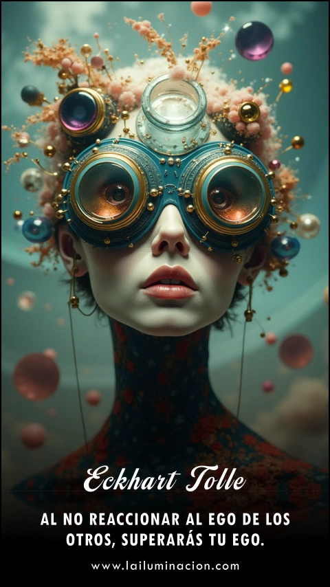 Imagen de la frase: Al no reaccionar al ego de los otros, superarás tu ego. Imagen de la frase: Al no reaccionar al ego de los otros, superarás tu ego.