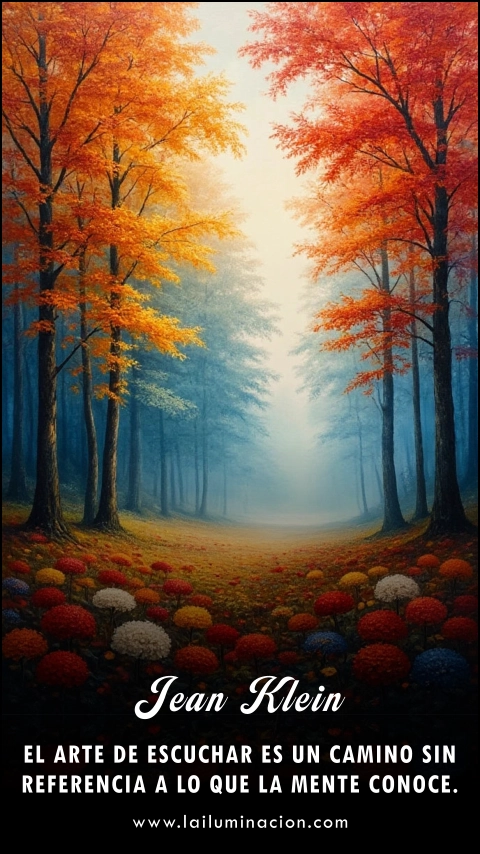 Imagen de la frase: El arte de escuchar es un camino sin referencia a lo que la mente conoce. Imagen de la frase: El arte de escuchar es un camino sin referencia a lo que la mente conoce.