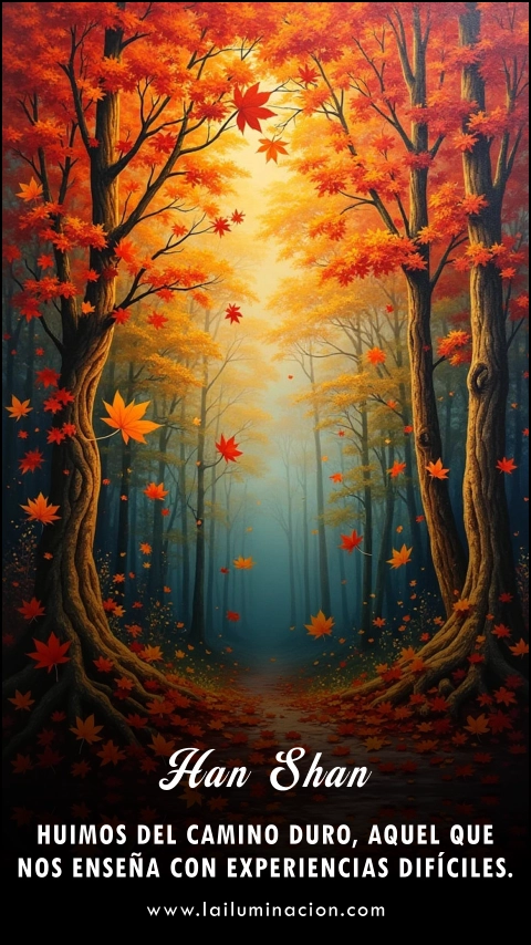 Imagen de la frase: Huimos del camino duro, aquel que nos enseña con experiencias difíciles. Imagen de la frase: Huimos del camino duro, aquel que nos enseña con experiencias difíciles.