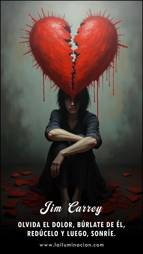 «Olvida el dolor, búrlate de él, redúcelo y luego, sonríe.» Frase de Jim Carrey «Olvida el dolor, búrlate de él, redúcelo y luego, sonríe.» Frase de Jim Carrey